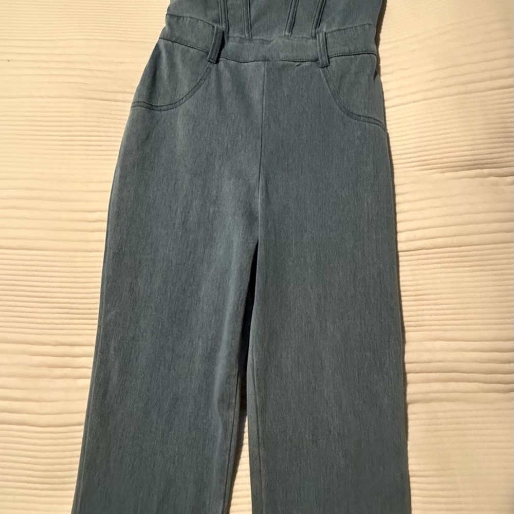 Sexy Blue Denim Corset Jumpsuit - Picture 8 of 8